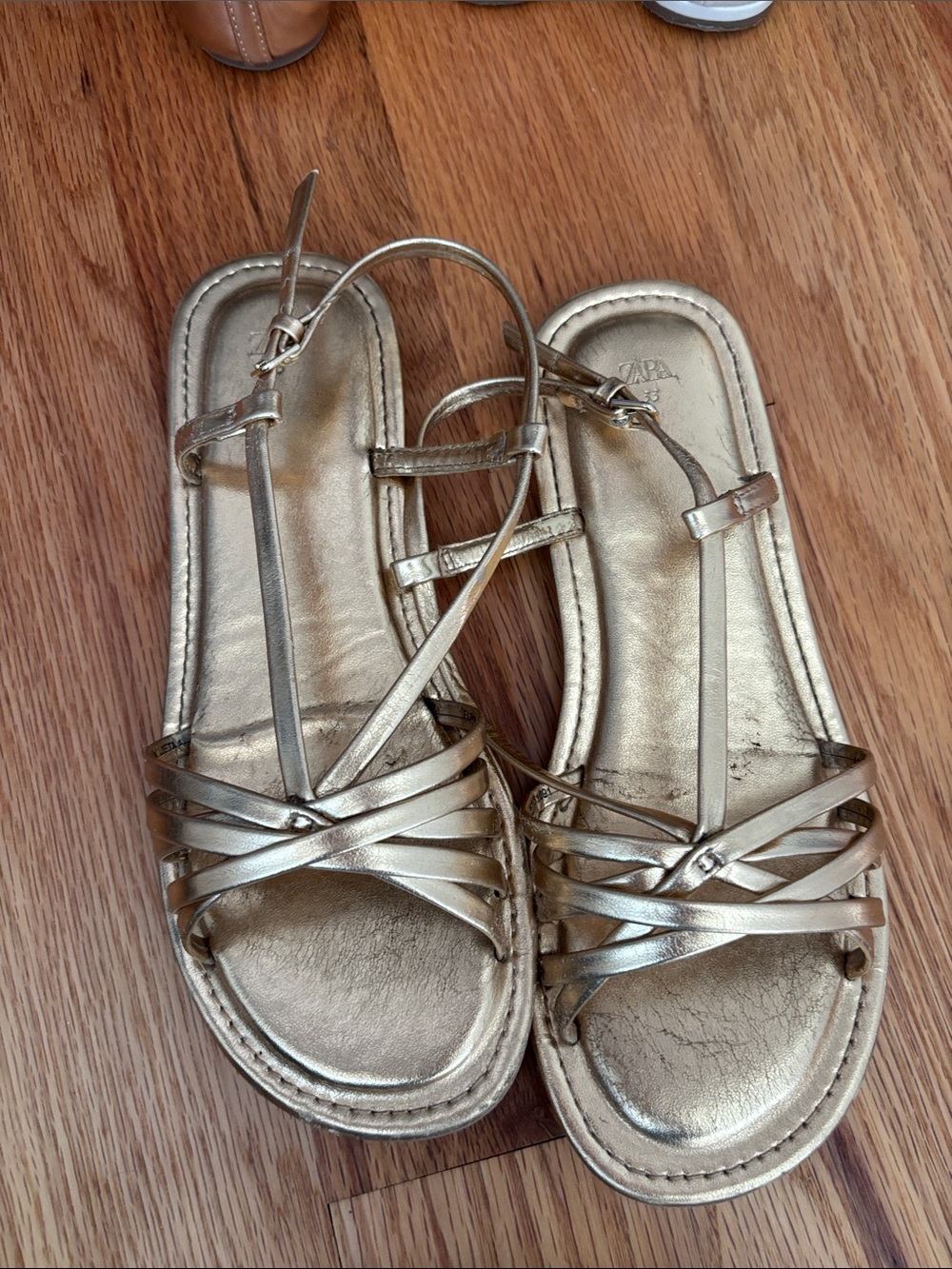 Gold Zara sandals